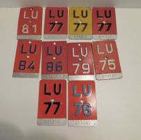 Velonummern Konvolut 10 Velonummern Blechschild