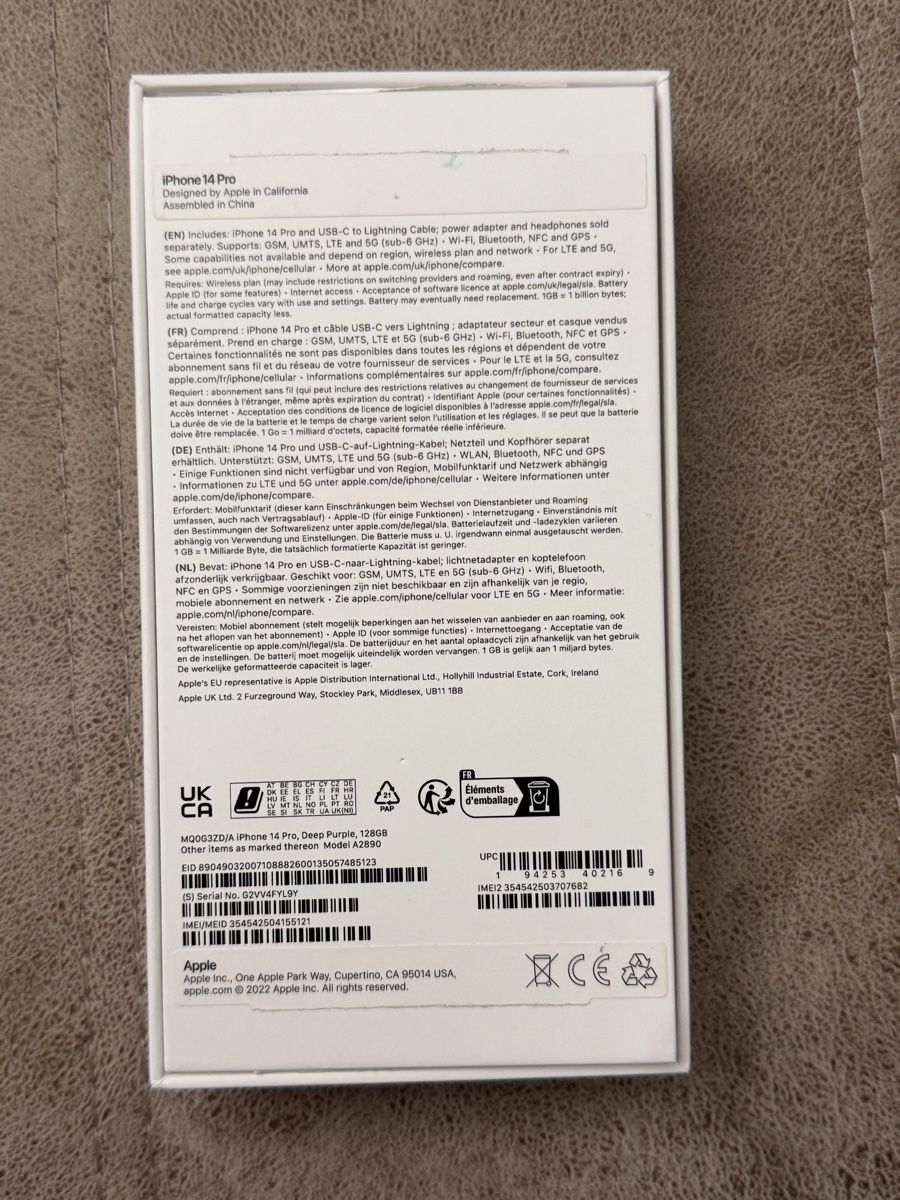 Apple Telefoni cellulari / Smartphones: Apple iPhone 14 Pro 128GB, Deep Purple – Difettoso da Stettlen venduto da Tweety76 9
