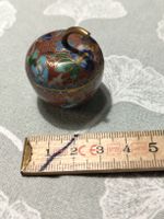 Cloisonné Dose Apfelform bunt Metall guter Zustand