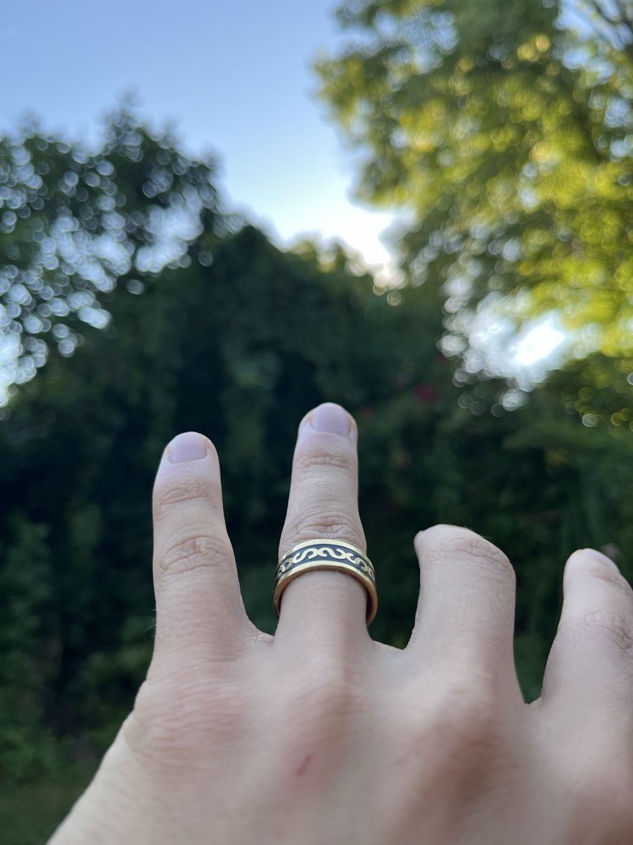 Bagues: Ring Edelstahl Muster Gold Schwarz Modeschmuck 17mm – Neuf (Voir description) à Tägerwilen par Alexander716 4