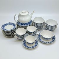 Service à café vintage 45 pièces LANGENTHAL – bleu et blanc