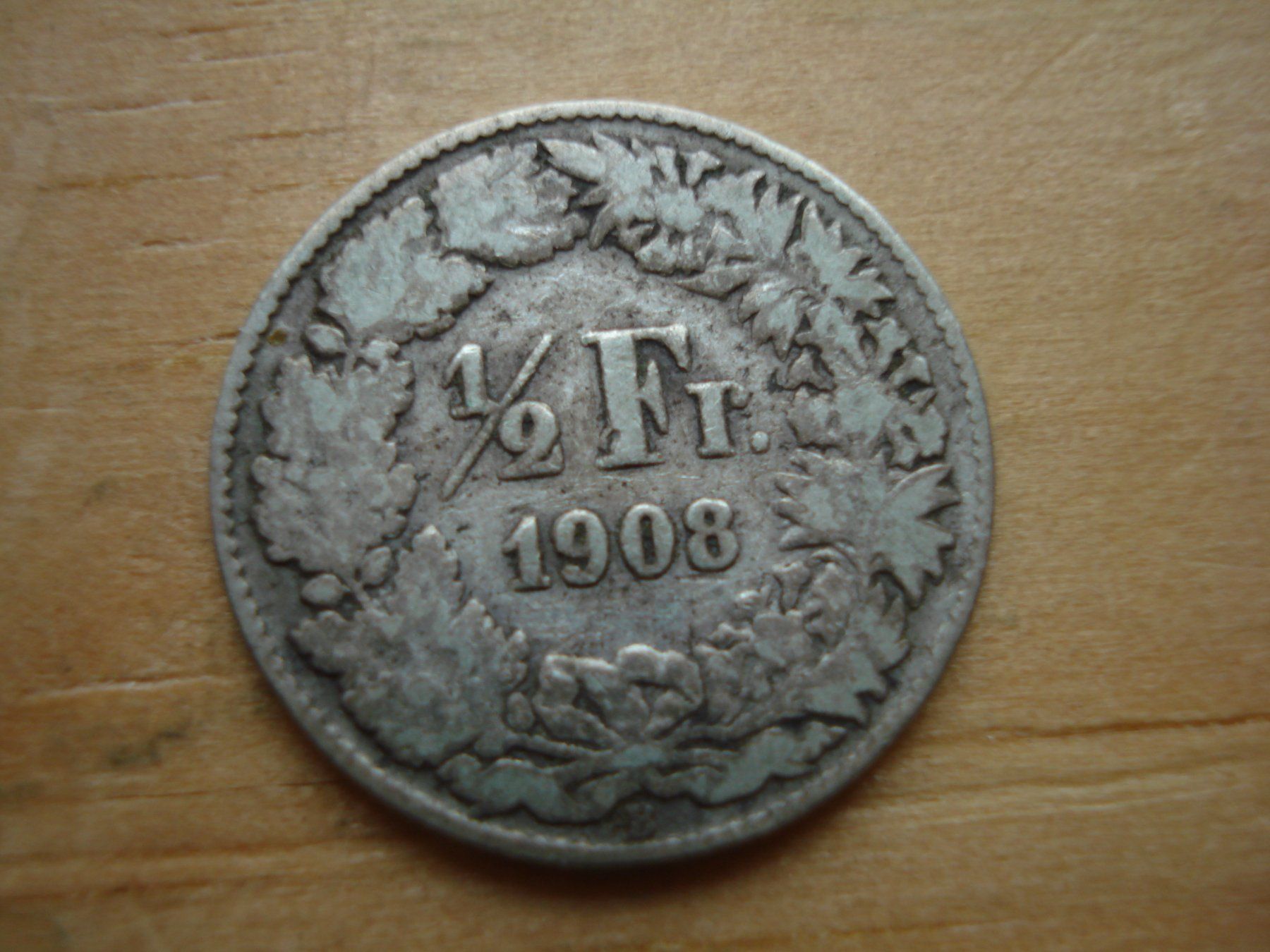 Alle Münzen: (N) 1/2 Franken 1908 – Gebraucht aus Erlach von Net-Coins