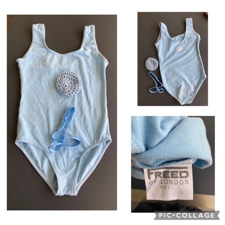 FREED OF LONDON Ballett-Trikot RAD Hellblau (Gr. 1) + Gürtel