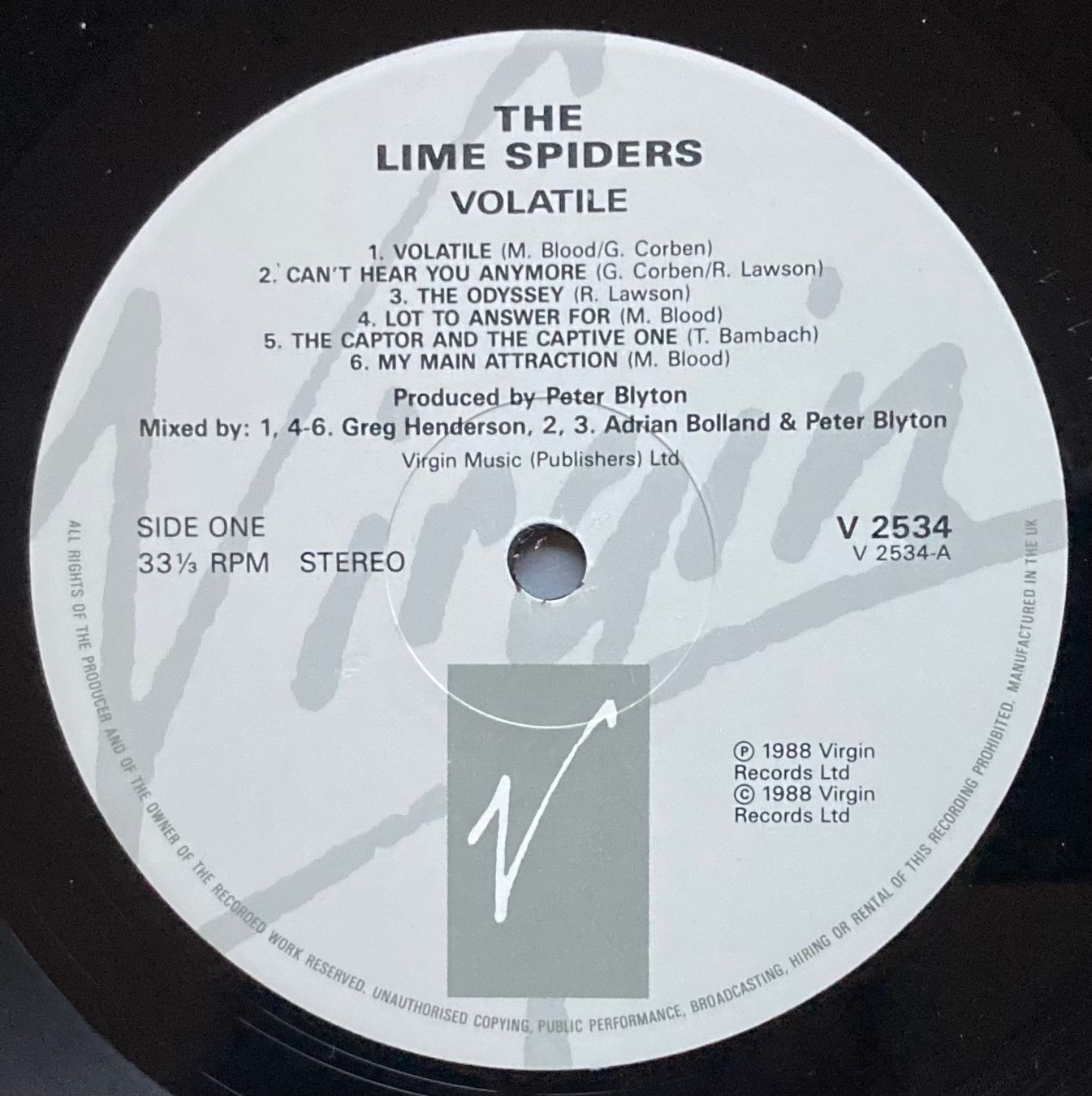 Schallplatten: LIME SPIDERS - VOLATILE – Gebraucht aus Poliez-Pittet von Newtown-Records 2
