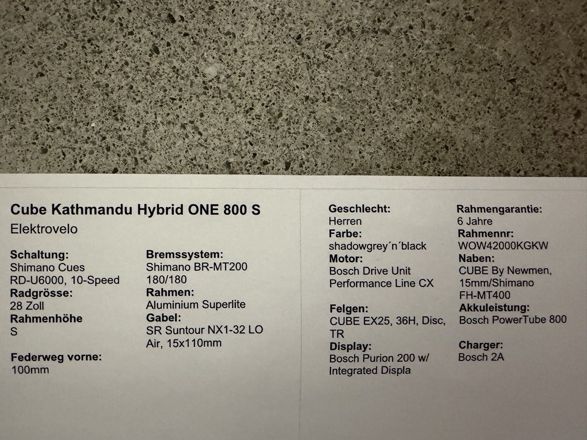 Cube Velos: Cube Kathmandu Hybrid ONE 800 S – Neu (gemäss Beschreibung) aus Alpnach Dorf von FO91 8