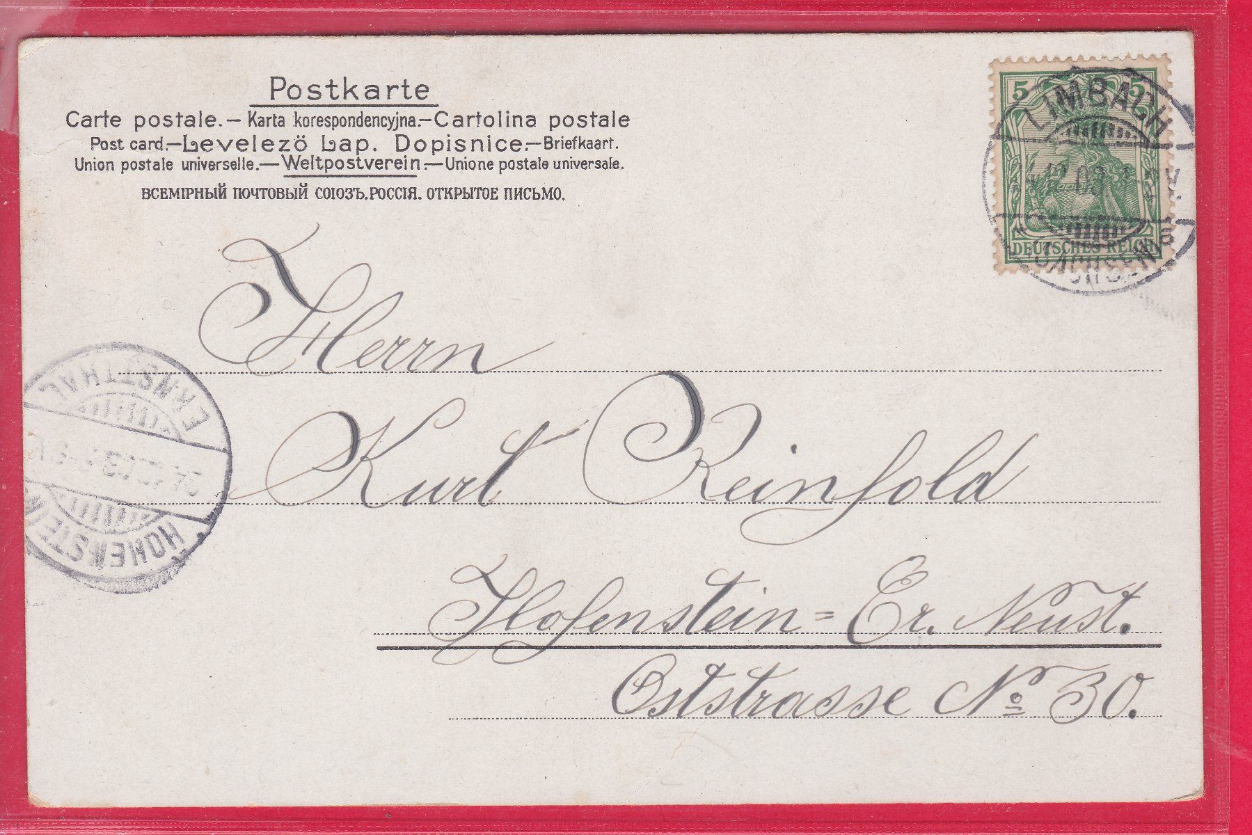 Cartoline postali: FRÖHLICHE WEIHNACHTEN, 24.12.1903 – Usato da Oberrieden venduto da Gebirgsstelze 1
