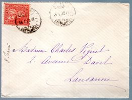 1878 BELEG GENEVE-LAUSANNE SITZENDE HELVETIA 10 FRANCO  EW52