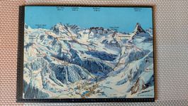 Ansichtskarte Zermatt Matterhorn mit Pistenplan
