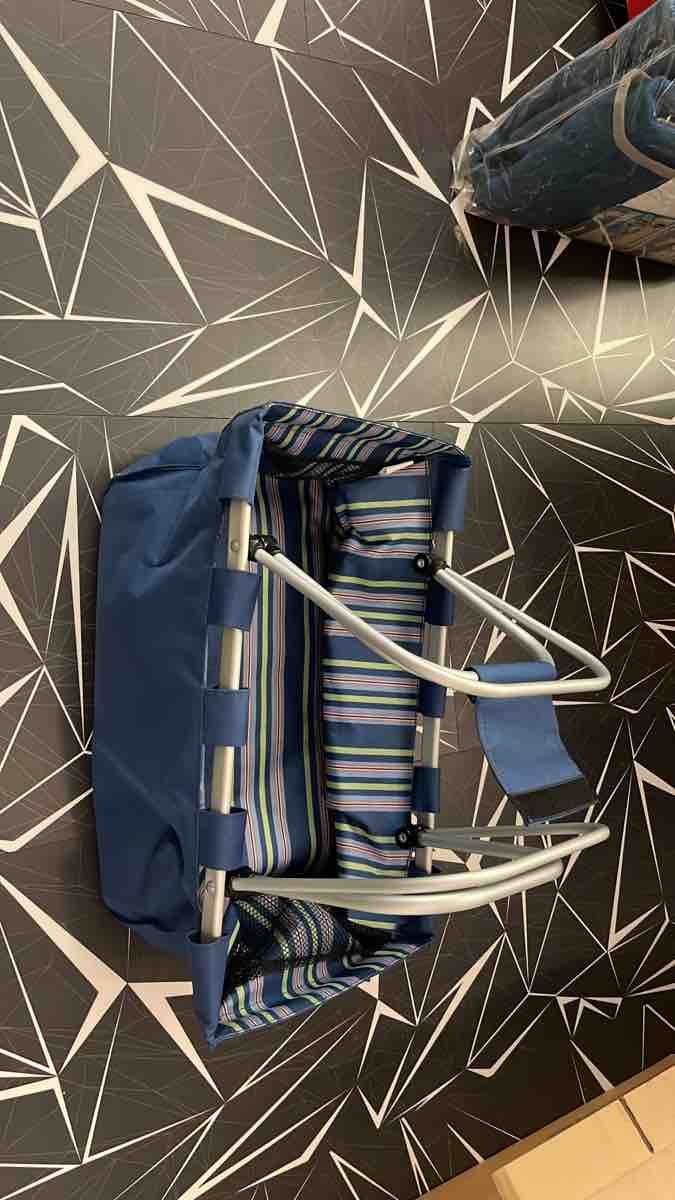 Taschen: Klappstuhl Tasche blau gestreift – Gebraucht aus Boningen von LAZ