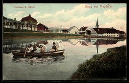 AK Magdenau, Gasthaus z. Rössli, Flusspartie