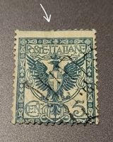 Italien 1901 briefmarke abart dezentriert