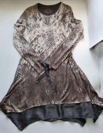 M 38/40 PASSPORT Kleid langarm Schlangenprint Boho