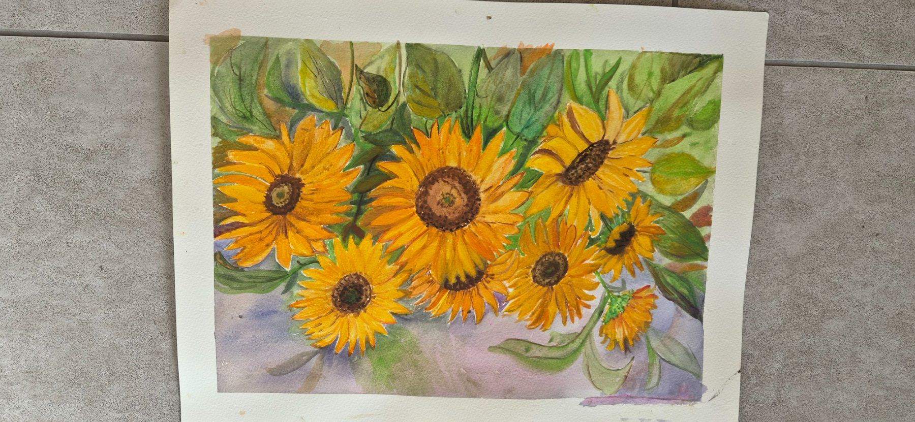 Dipinti: Watercolor sunflower – Nuovo e nell'imballaggio originale da Ebikon venduto da vij_fg72