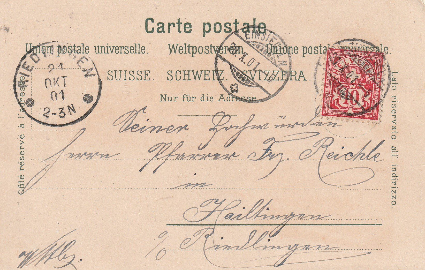 Cartes postales: Gruss aus Einsiedeln-Litho 1901 – D'occasion à uttwil par Koehlerfred 1