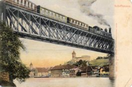 Schaffhausen  SH  mit Dampfeisen-Bahn      ca. 1900