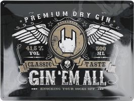 🍸 Schlage mit Stil zu: Blechschild "Gin 'Em All"! 🎉💫