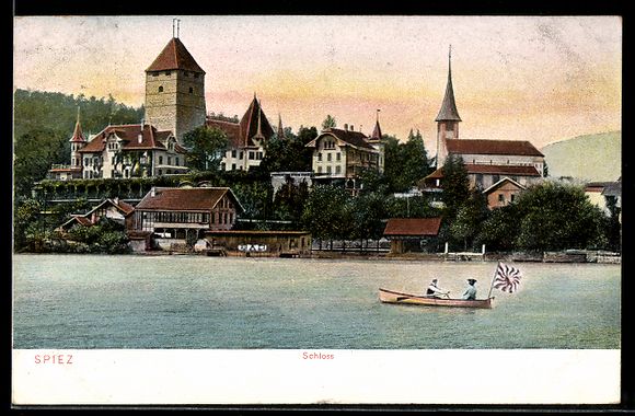 Cartoline postali: AK Spiez, Schloss – Usato da Berlin venduto da bartko-reher