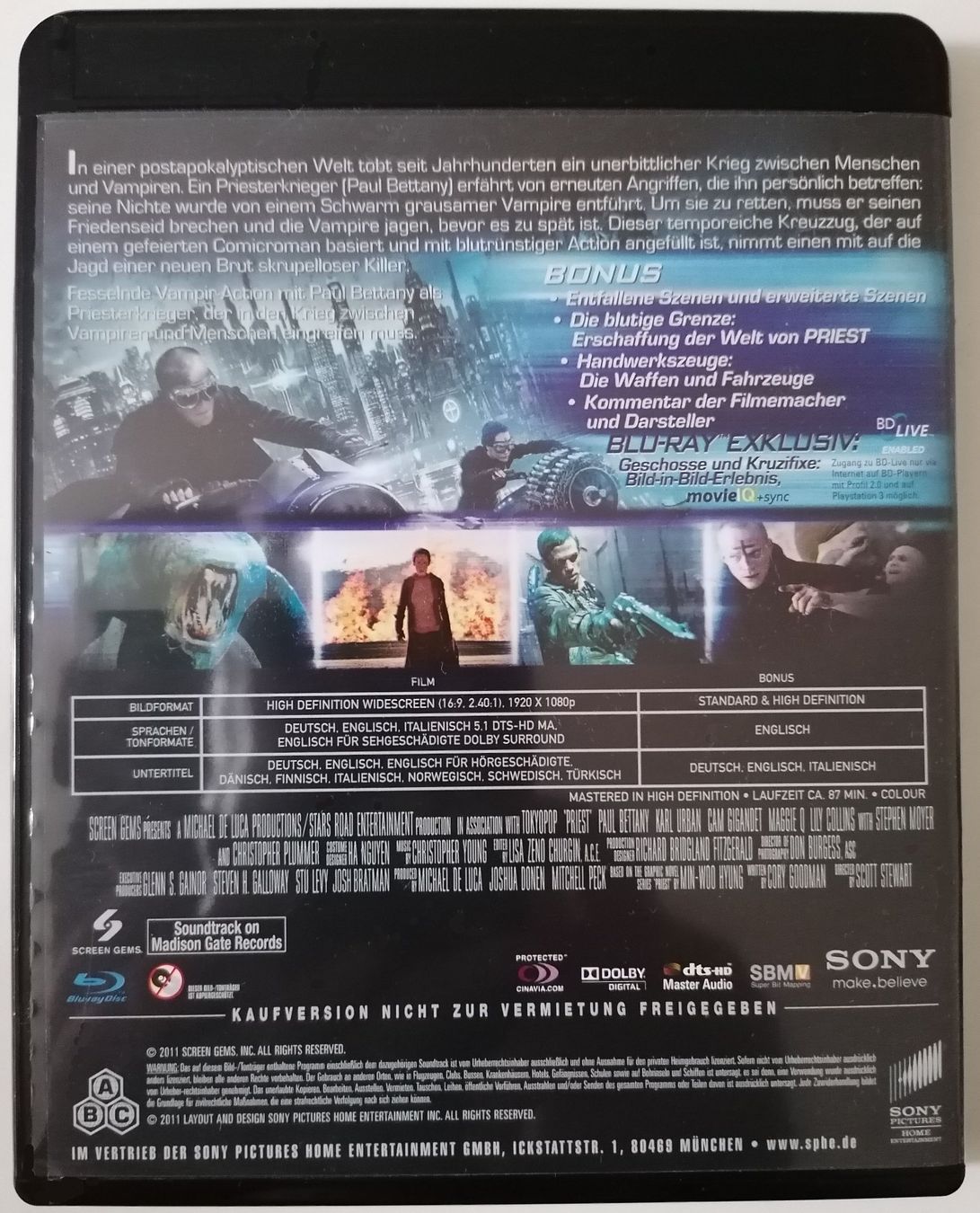 Tutti i DVDs: Priest - Blu-ray - Vampire Horror - Special Edition – Usato da Oberurnen venduto da mackrokodile 1