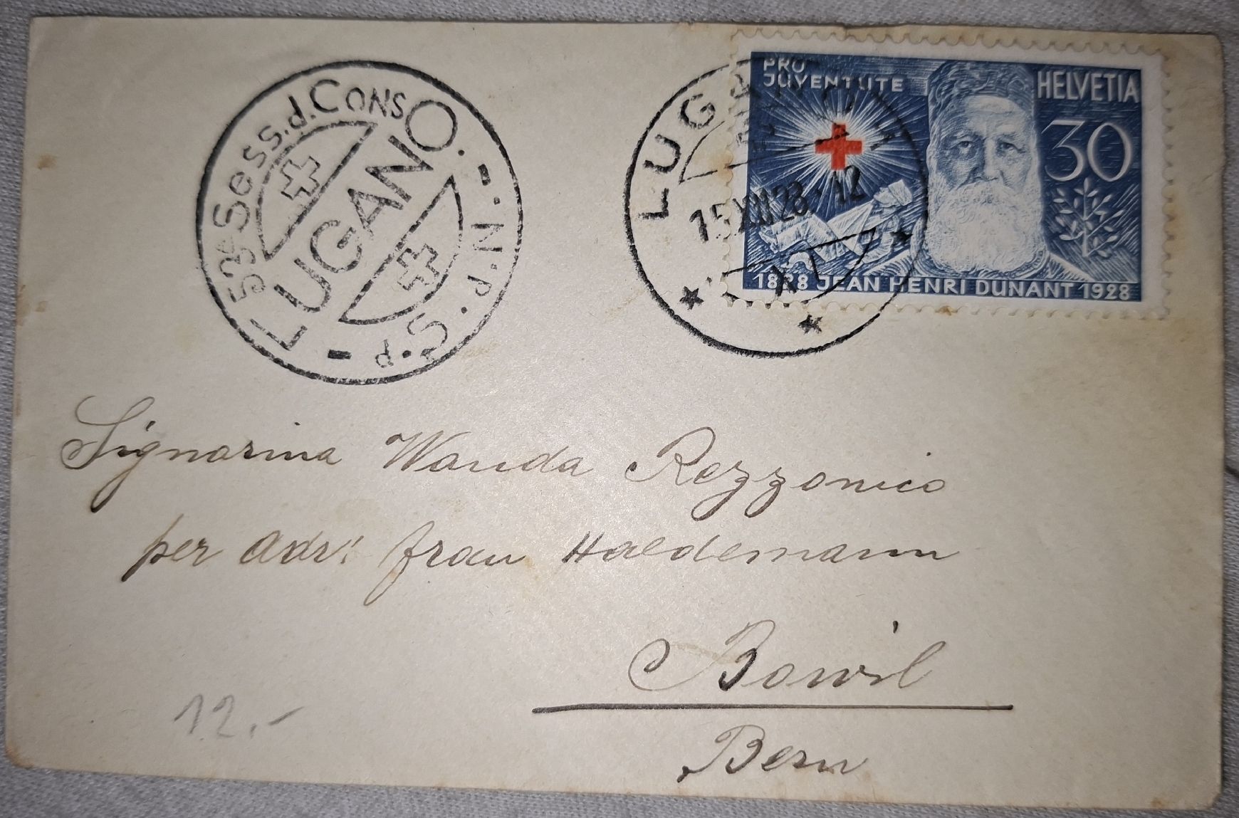 Tous les timbres: Damenbriefchen Lugano - Bern 1928 – D'occasion à Balgach par SIMEON27