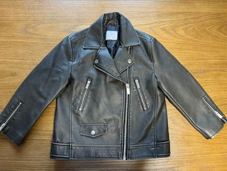 ZARA Mädchen Lederjacke – Grösse 128, Vintage Look