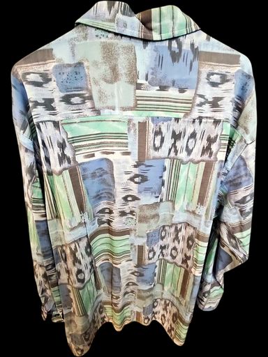 Camicie: Vintage Gemustertes Button-Down Hemd - Abstraktes Design – Usato da Zug venduto da vinokilo 3