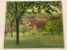 Horst Tappe (1938-2005) Landschaftsgemälde signiert Dorf