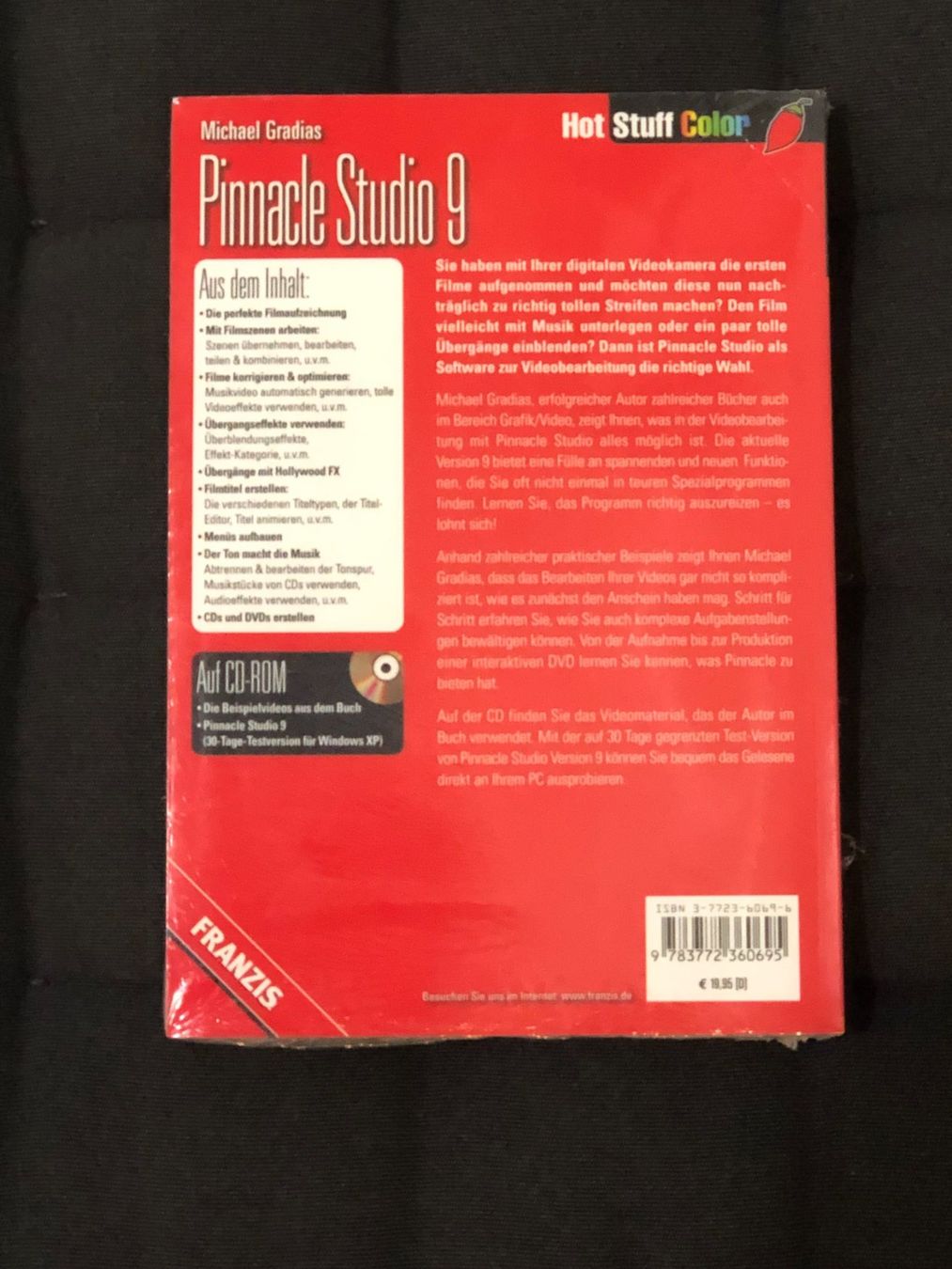 Bücher: Pinnacle Studio 9 - Franzis Hot Stuff + CD originalverpackt – Neu und originalverpackt aus Niederhasli von thozam 1