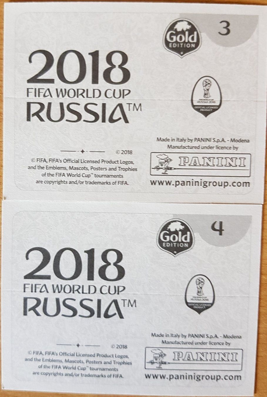 Panini Sammelbilder & Trading cards: WM 2018 Russland Bild 3 und 4 – Gebraucht aus Koppigen von Jsimsala 1