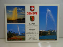 Genf Schweiz Jet d'Eau Postkarte Souvenir Neuwertig