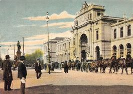 Zürich Bahnhof: Bahnhofplatz mit Militärkolonne (1871-1902)