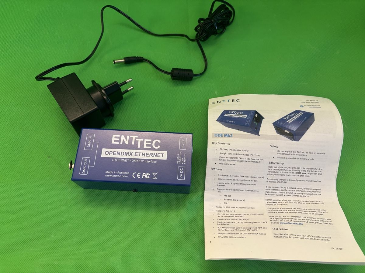 Elektronikbauteile: Enttec OpenDMX Ethernet Interface ODE Mk2 mit Netzteil – Neu (gemäss Beschreibung) aus Kilchberg ZH von bionicdog 1