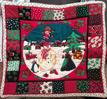 Weihnachtliches Kissenhülle, Patchwork, Handarbeit 🎄🎅🏼