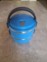 Boîte repas 2 étages inox bleue, parfaite pour l'été! ☀️
