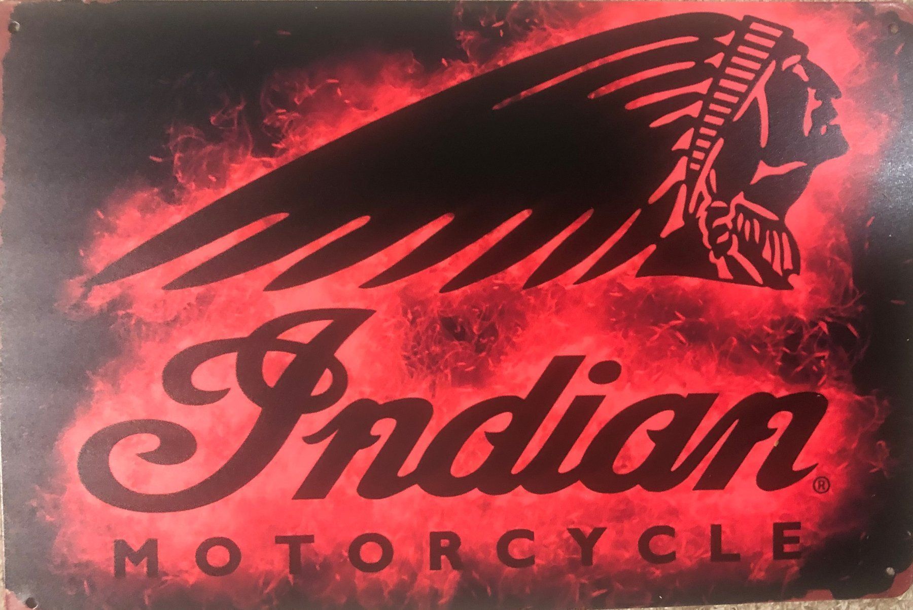 Indian Motorcycle Insegne: Indian Motorcycle Blechschild Rot Roadmaster Springfield – Nuovo e nell'imballaggio originale da Dättlikon venduto da easythings