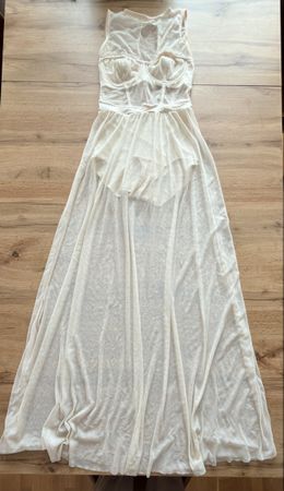 Slip dress Maxikleid transparent, Grösse S