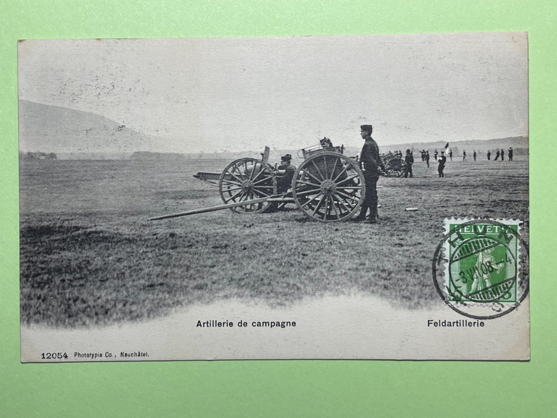 Cartoline postali: Feldartillerie - Thun 1908 - 12054 – Usato da Steg VS venduto da _vinci_