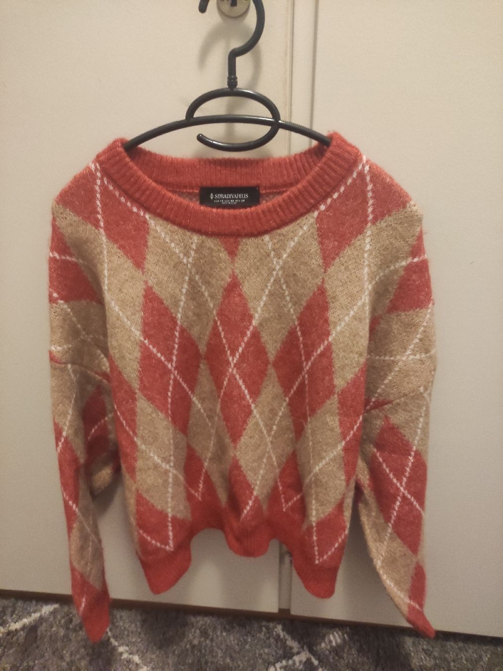 Stradivarius Maglioni & Felpe: Stradivarius Pullover beige rot XS, Argyle Neuwertig – Nuovo (secondo la descrizione) da Schliern b. Köniz venduto da Pecannut