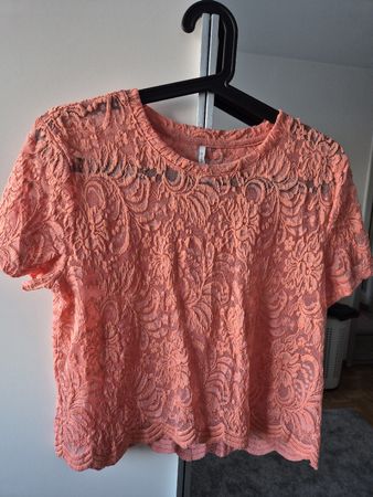 ONLY Spitzentop Koralle, Grösse XL, Sommerlich leicht 🧡