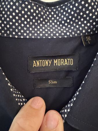 Camicia Antony Morato uomo blu taglia L slim fit cotone