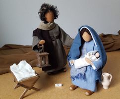 Schwarzenberger Krippenfiguren 27cm Gruppe Maria/Josef N5