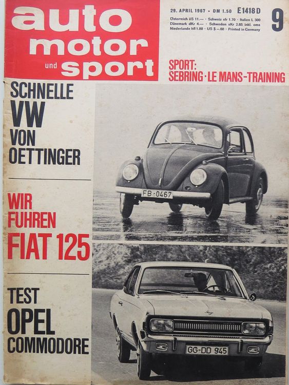 Zeitschrift Auto Motor und Sport von 1967 Kaufen auf Ricardo