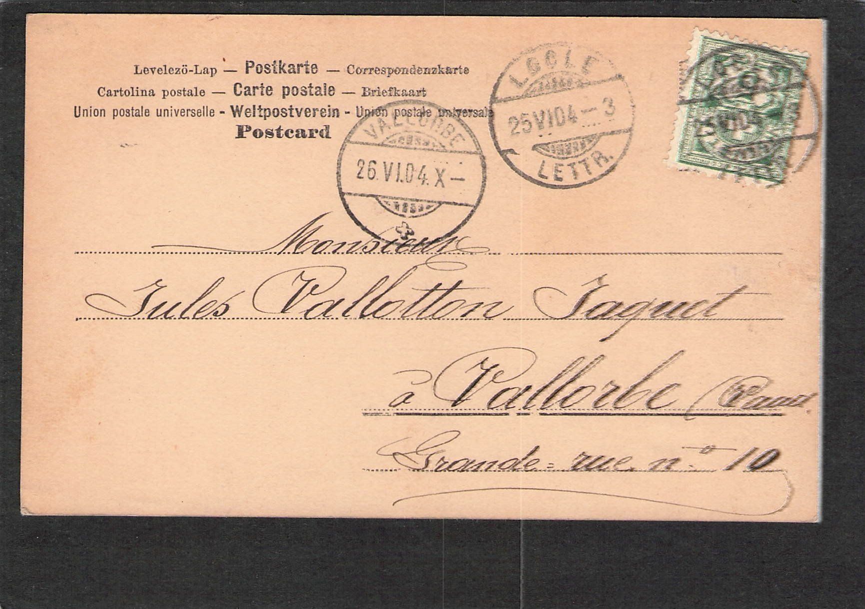 Cartoline postali: -Litho , Motiv Frau 1904 – Usato da Reichenburg venduto da Pipo-67 1