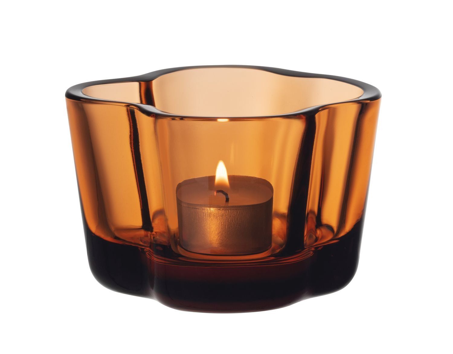 Iittala Portacandele: 2 x Iittala Aalto: Windlicht orange 6cm – Nuovo e nell'imballaggio originale da Mönchaltorf venduto da godetra 1