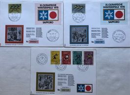 Briefmarken Olympiade Sapporo 1972 FDC Liechtenstein