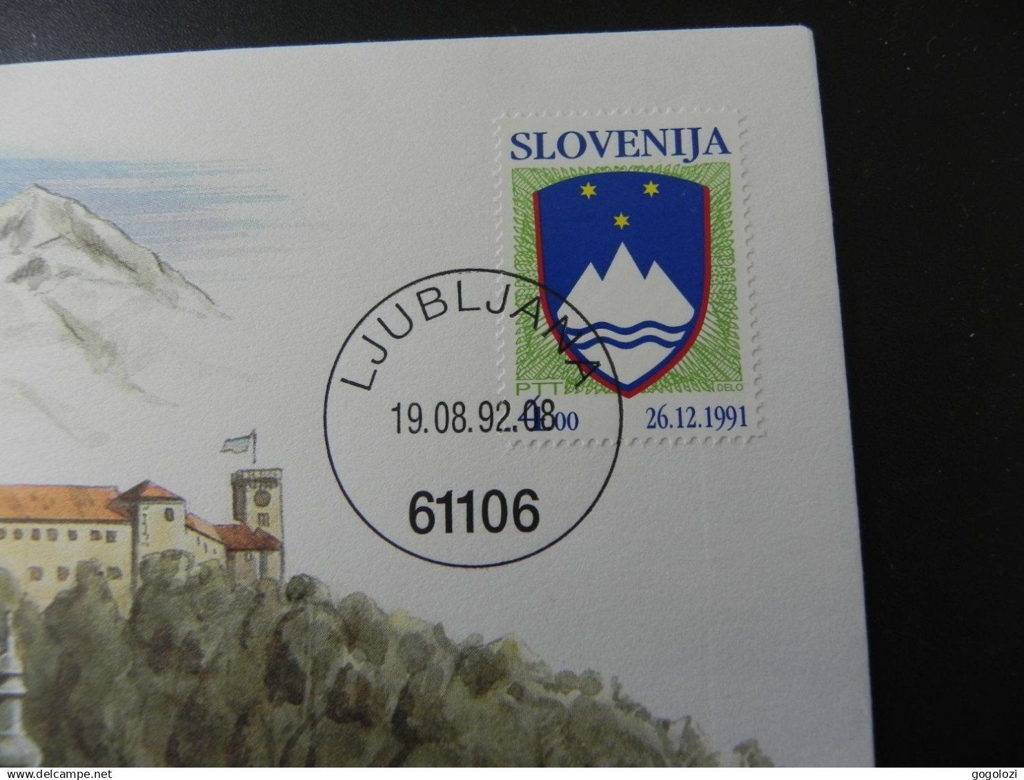 Tutti le monete: Münzbrief Slovenien 0.02 Lipe 1992 – Usato da Biel/Bienne venduto da Gogolozi 2