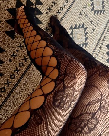 Collant a rete neri - Taglia unica -1 size plus -Nuovo stile