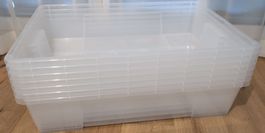 7x Ikea SAMLA Aufbewahrungsbox, transparent, 78x56x18cm/55L