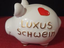 KCG Sparschwein „Luxus Schwein“ aus Keramik – Grösse 12.5 cm