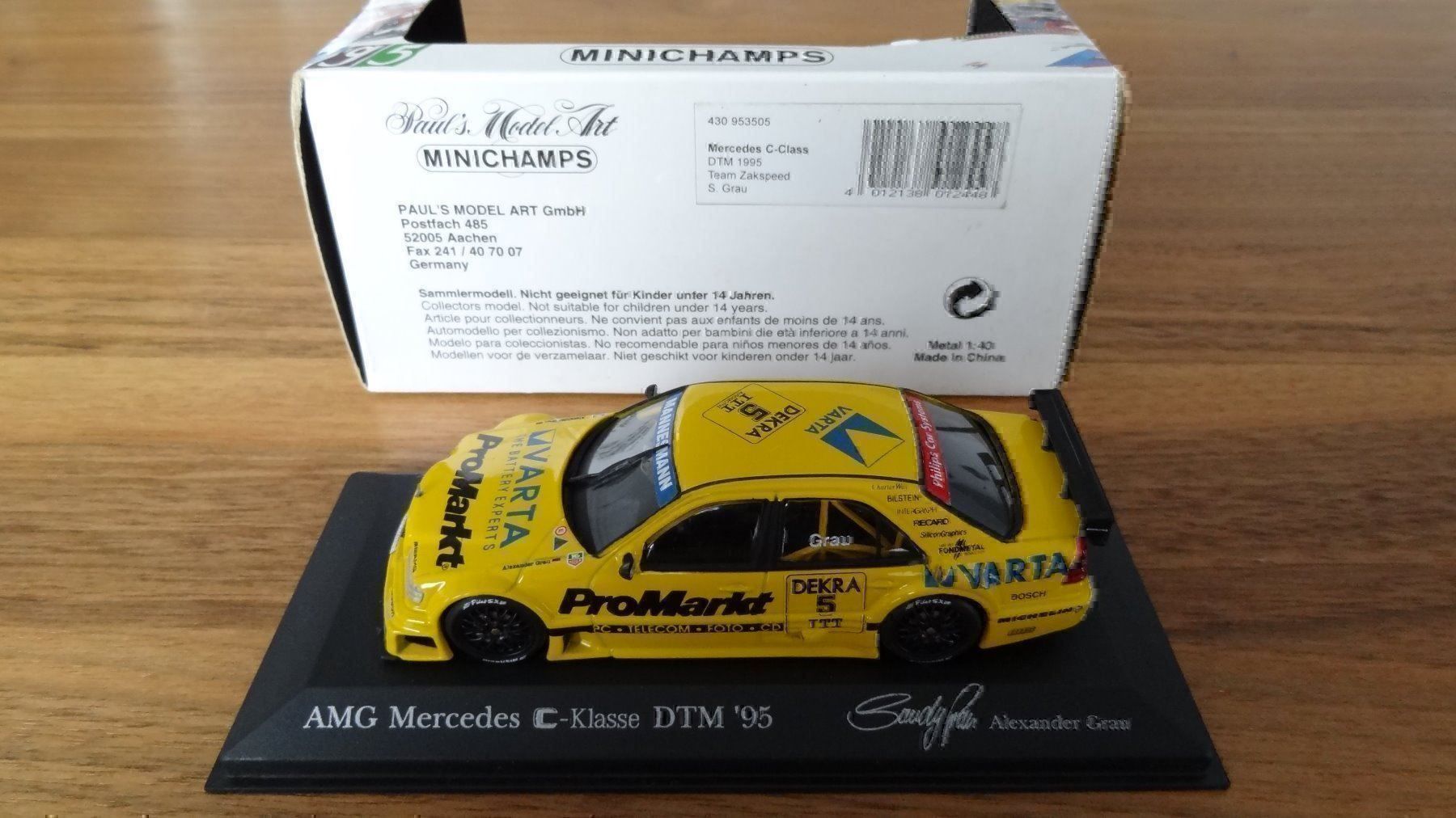 Minichamps Modellini d'auto: DTM 1995 / Mercedes C / Sandy Grau – Nuovo e nell'imballaggio originale da Neunkirch venduto da reca90