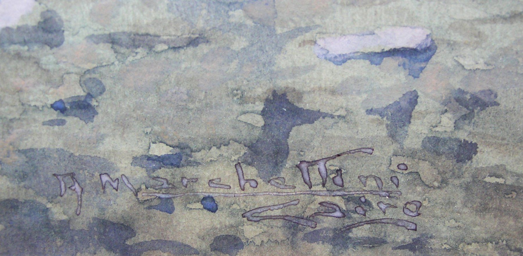 Dipinti: ORIENTALIST E. MARCHETTINI AQUARELL PYRAMIDEN KAMELREITER – Usato da Grenchen venduto da Antique-hunter 3